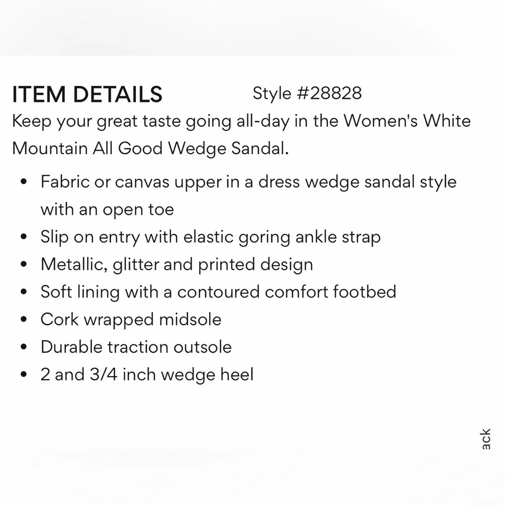 White Mountain All Good Black Cork Wedge Thong Sandals Size 11 - Picture 10 of 10